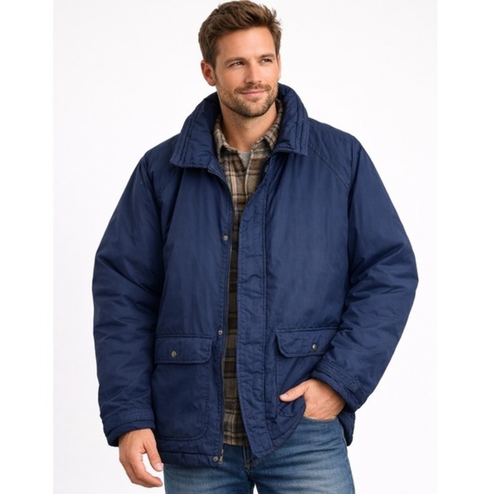 WearGuard Mens XL Long Insulated Field‎ Jacket Navy Blue Workwear Parka 405